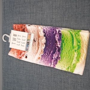 Socks Sox Breakfast Ice Cream Cone Two Left Feet Co. Unisex Gelato Foodie NWT